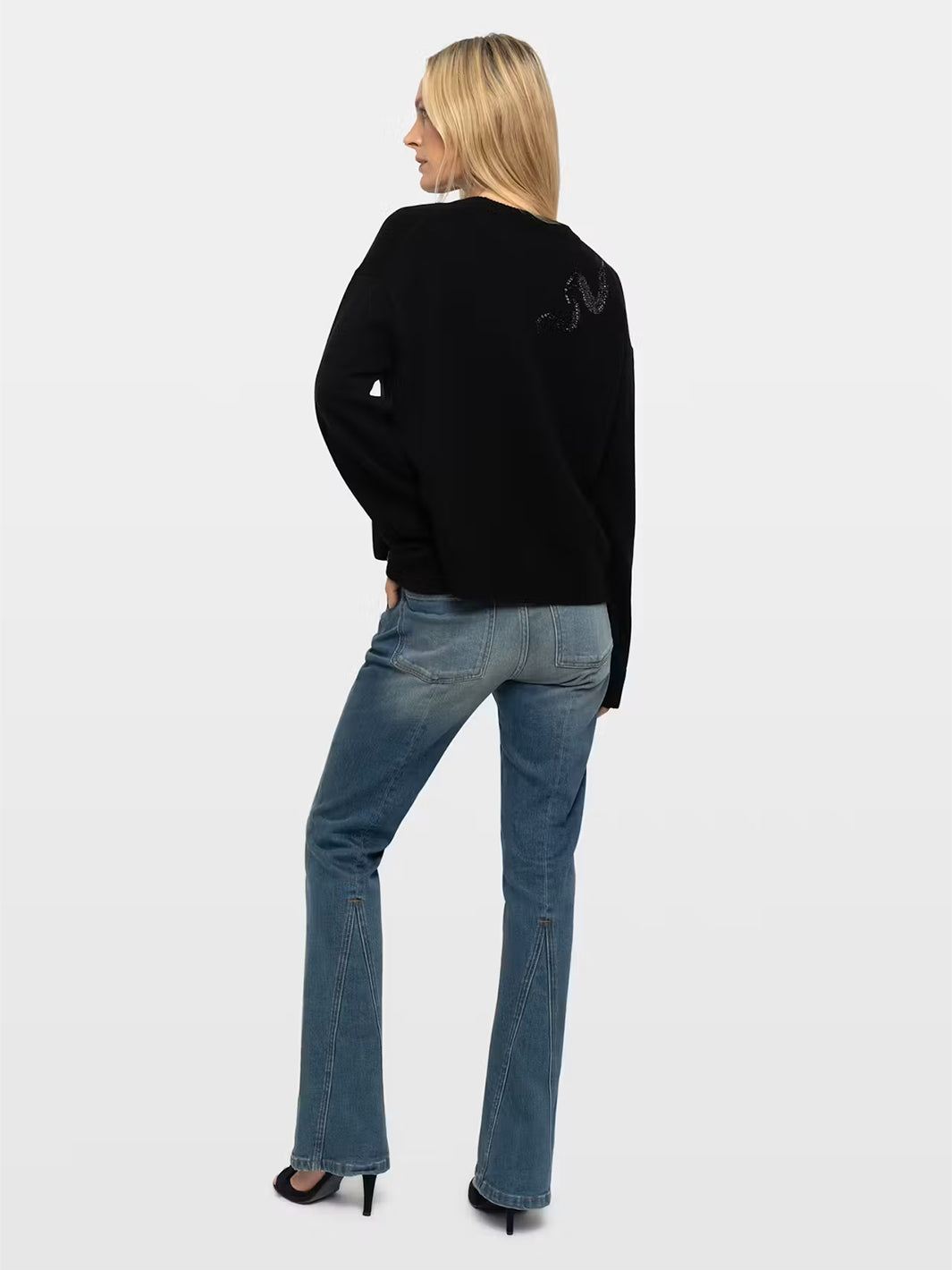 Markuz Snake Embellished Sweater in Black