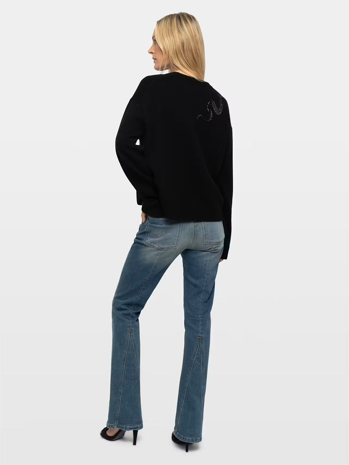 Markuz Snake Embellished Sweater in Black