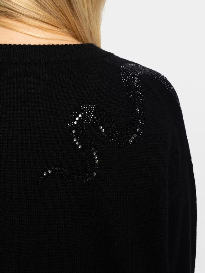 Markuz Snake Embellished Sweater in Black