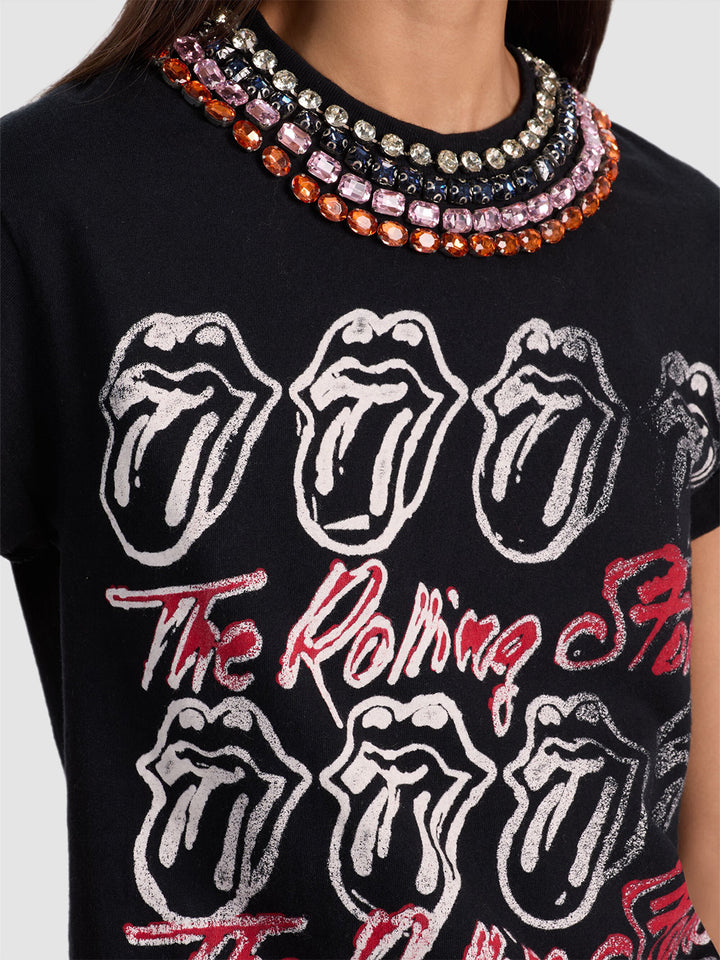 Maxie Embellished Band Tee in Black
