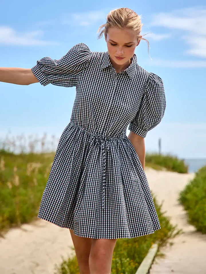 McCauley Dress in White/Black Gingham