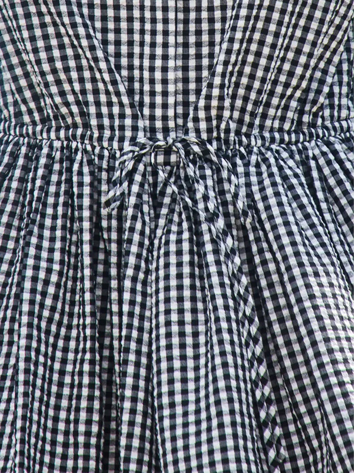 McCauley Dress in White/Black Gingham