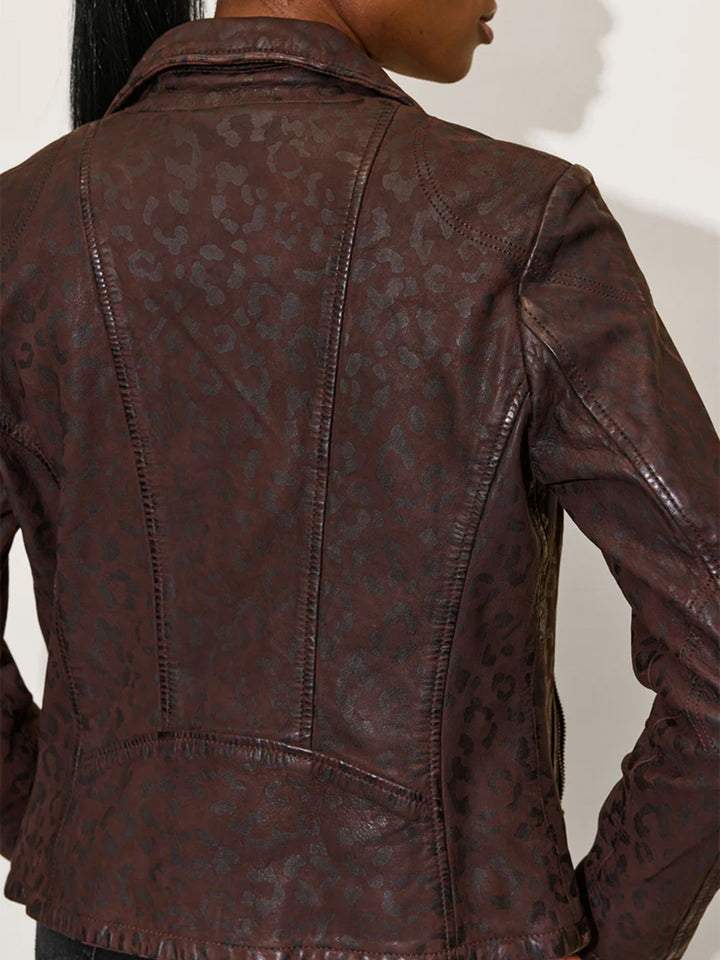 Meeow Leather Jacket in Brown