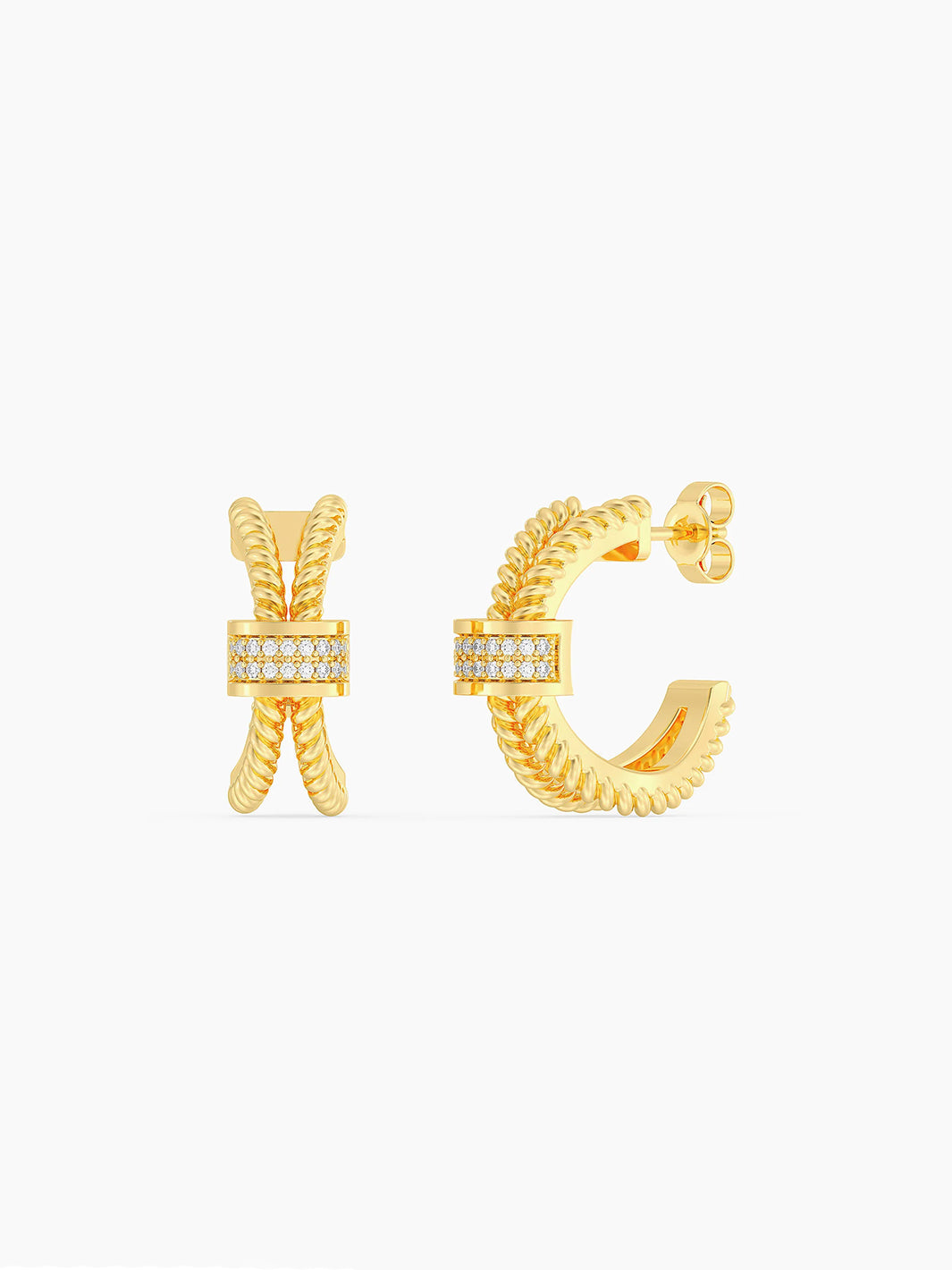 Meet Me Halfway Hoop Earrings in Gold