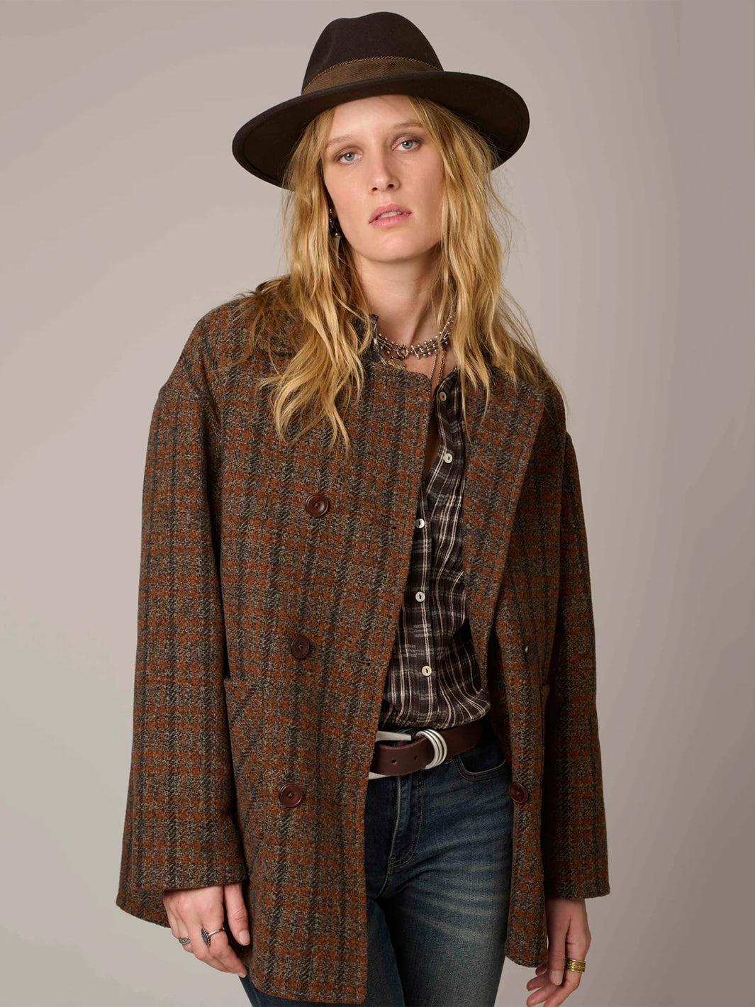 Melina Coat in Checks