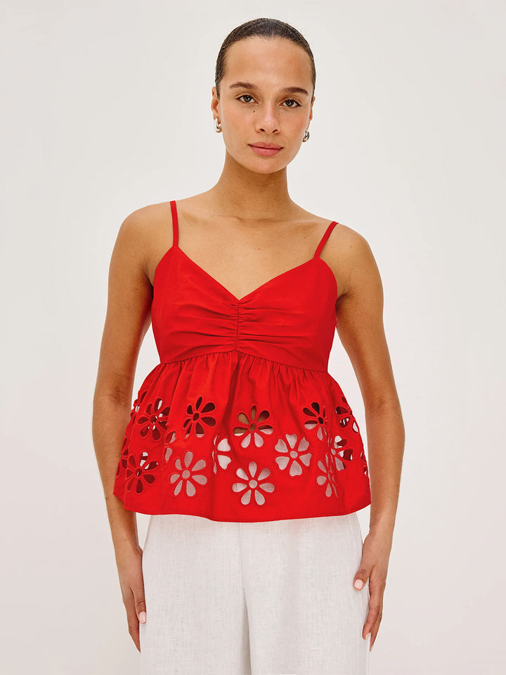 Meru Top in Scarlet