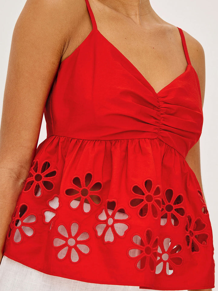 Meru Top in Scarlet