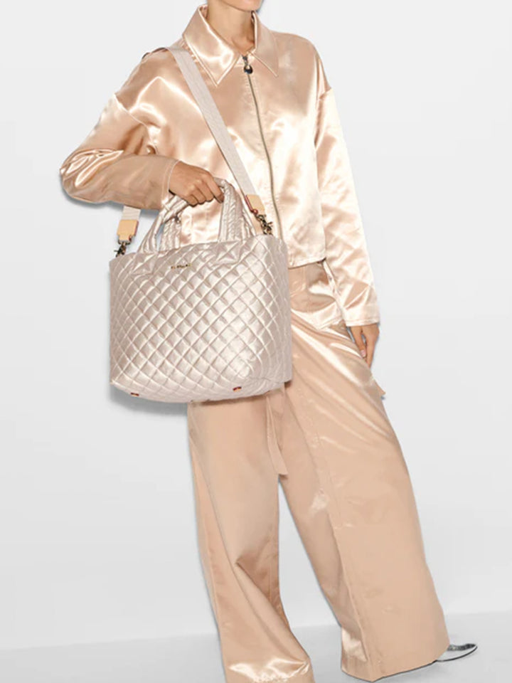 Small Metro Tote Deluxe in Rose Gold Metallic