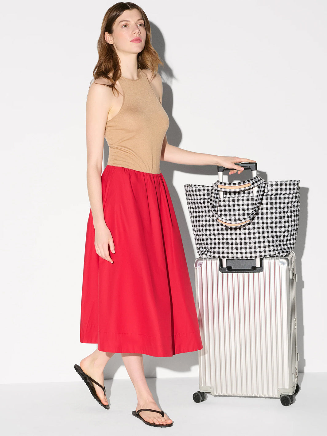 Large Metro Tote Deluxe in Black/White Gingham