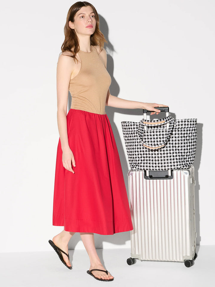 Large Metro Tote Deluxe in Black/White Gingham