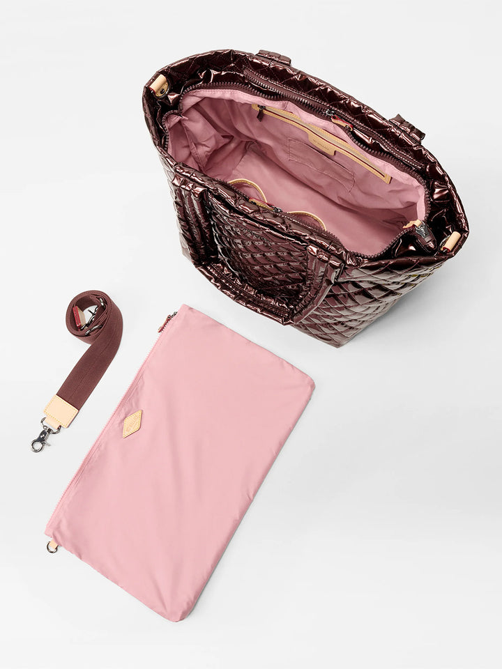 Medium Metro Tote Deluxe in Bordeaux Lacquer