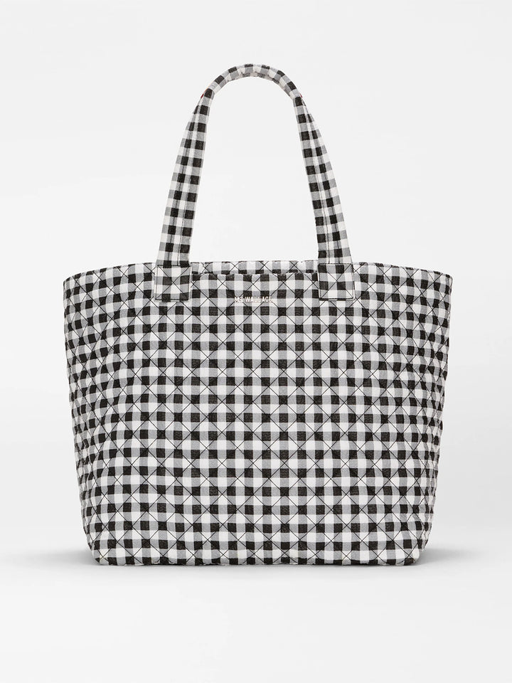 Large Metro Tote Deluxe in Black/White Gingham
