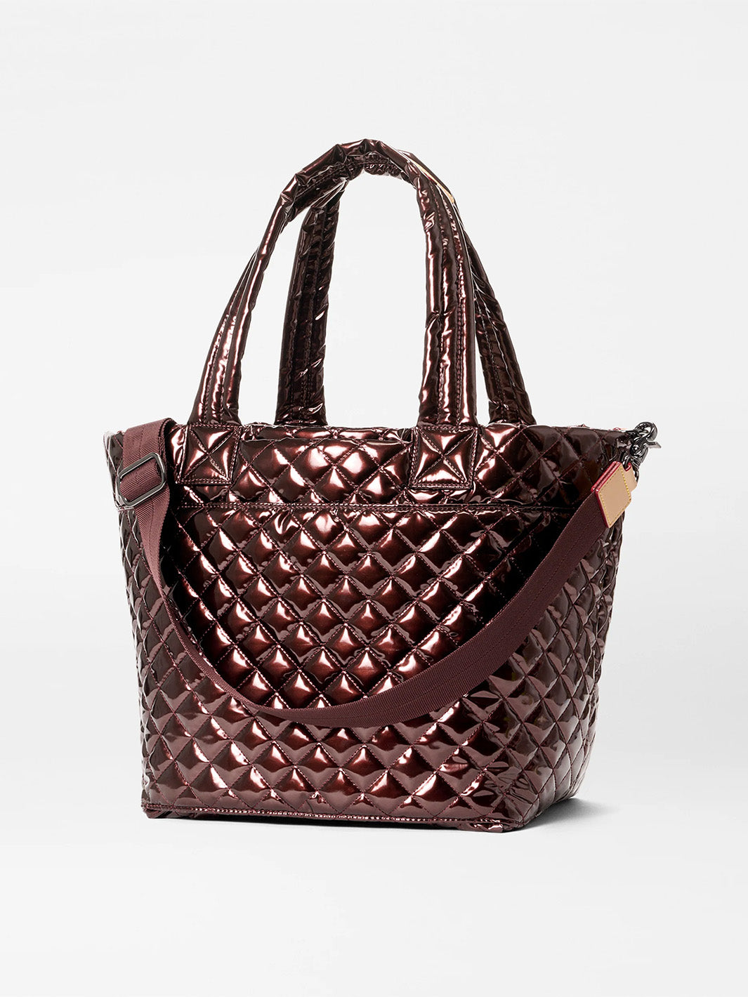 Medium Metro Tote Deluxe in Bordeaux Lacquer