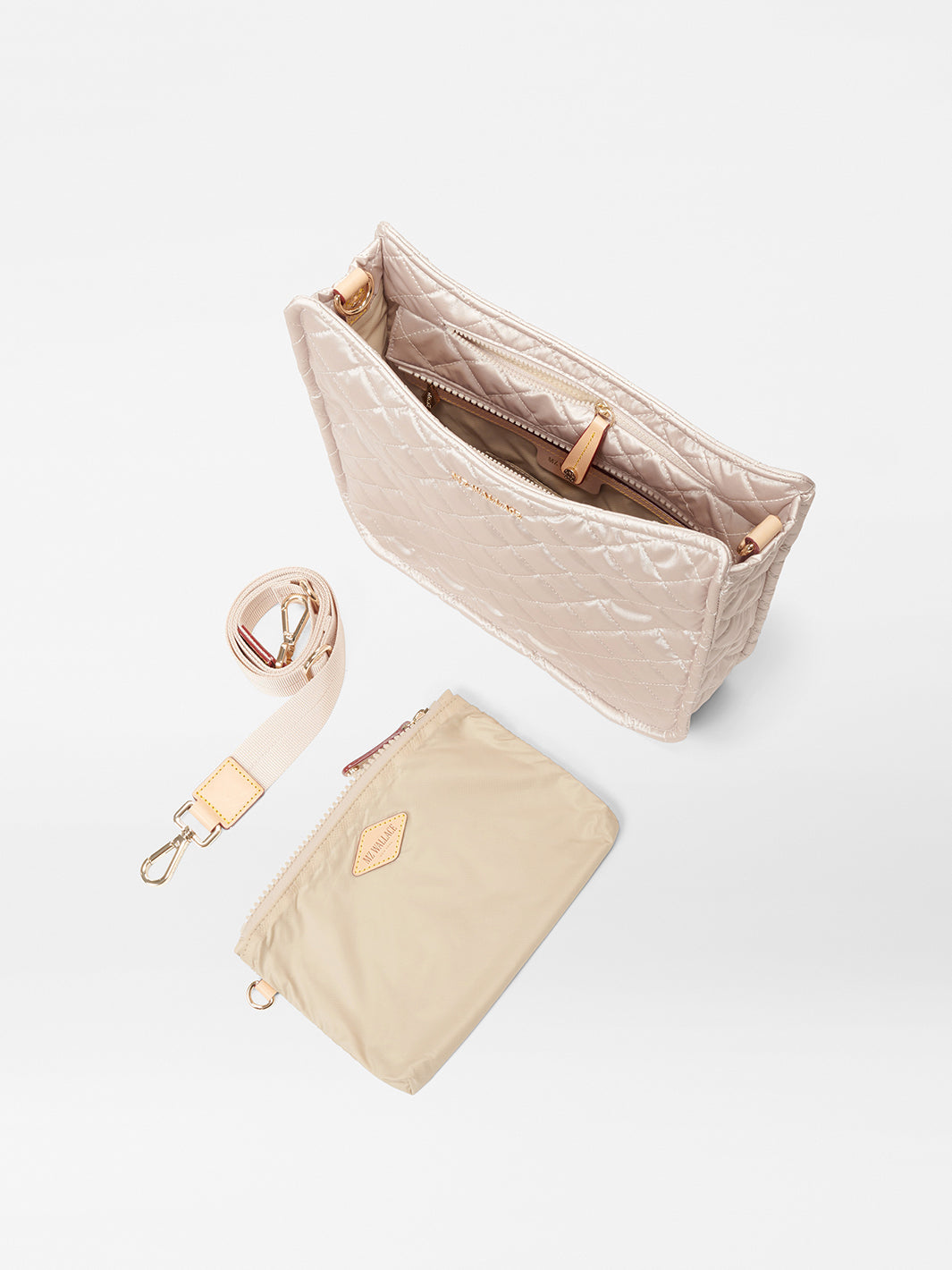 Medium Box Crossbody in Rose Gold Metallic