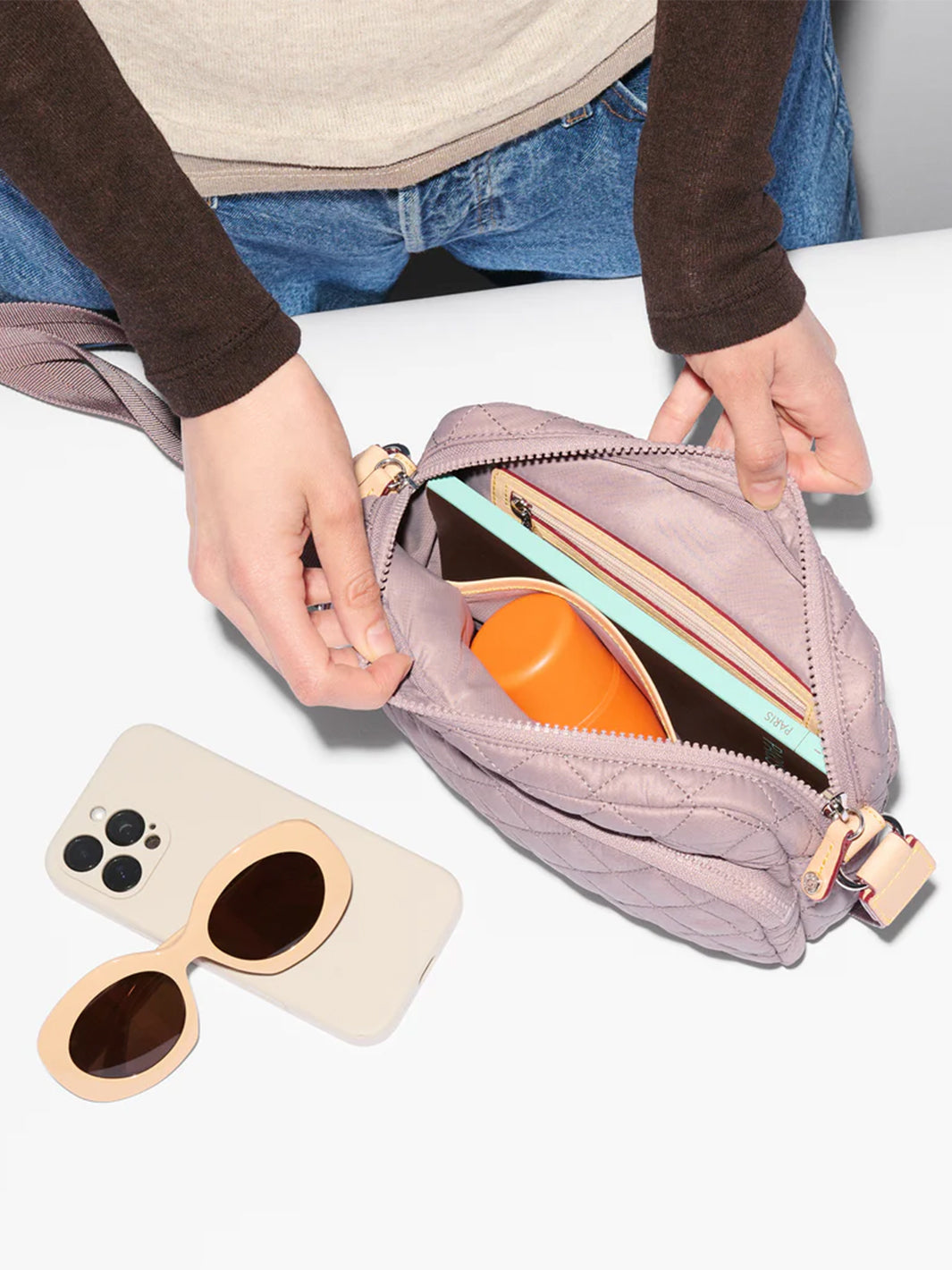 Small Metro Camera Crossbody Bag in Quail