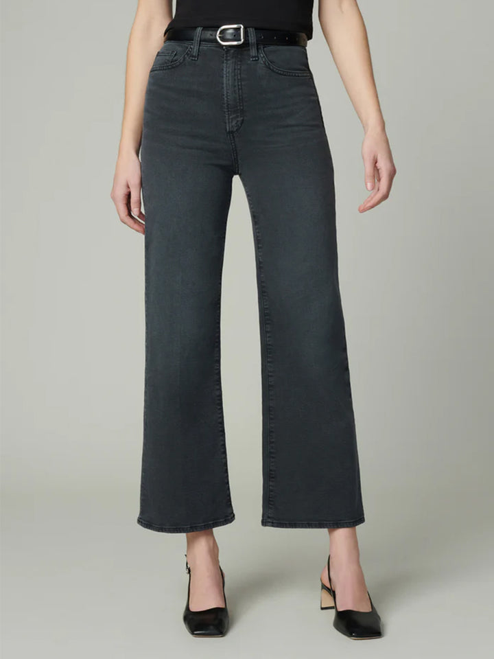 The Mia High Rise Wide Leg Ankle Jean in Black Cat