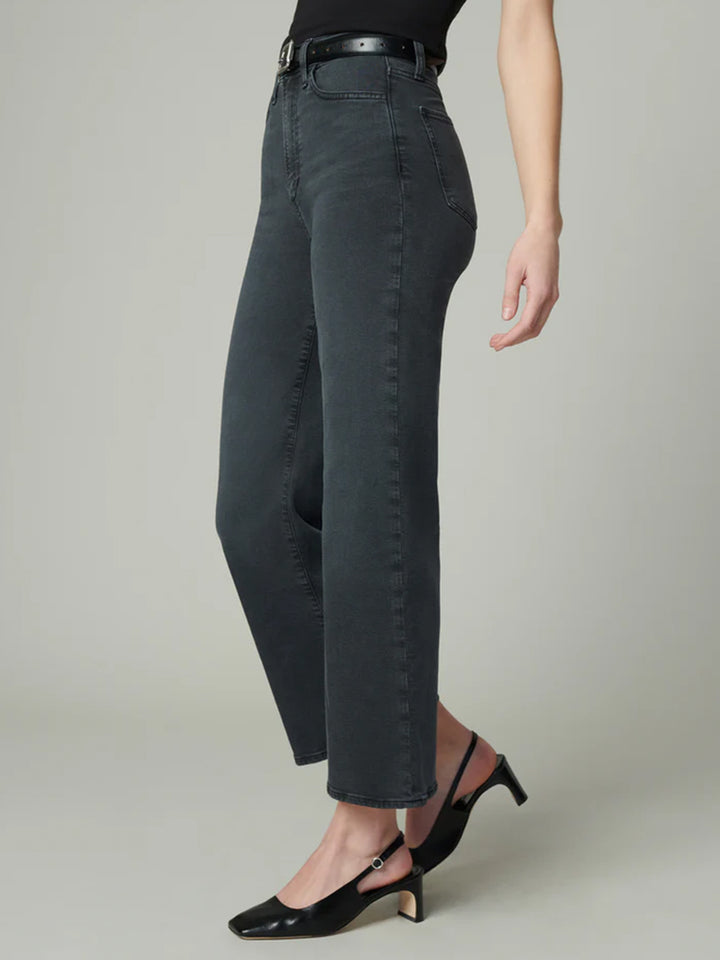 The Mia High Rise Wide Leg Ankle Jean in Black Cat