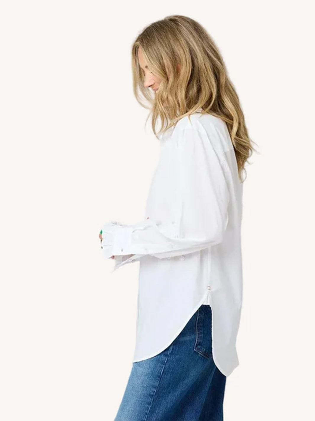 Mia Ruffle Shirt in White