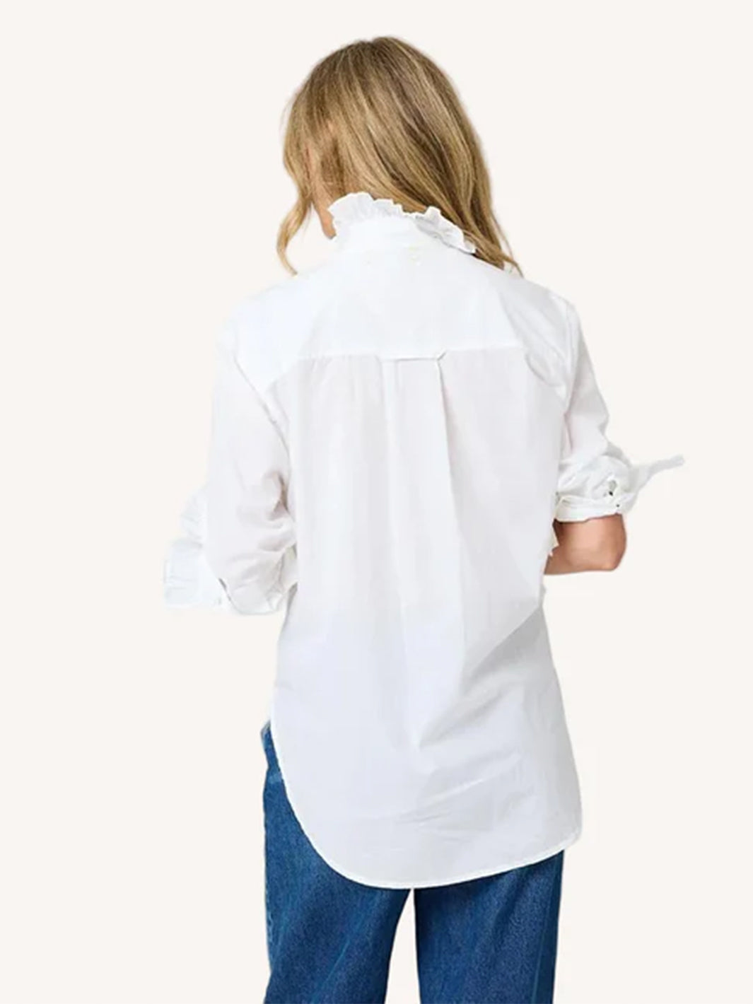 Mia Ruffle Shirt in White