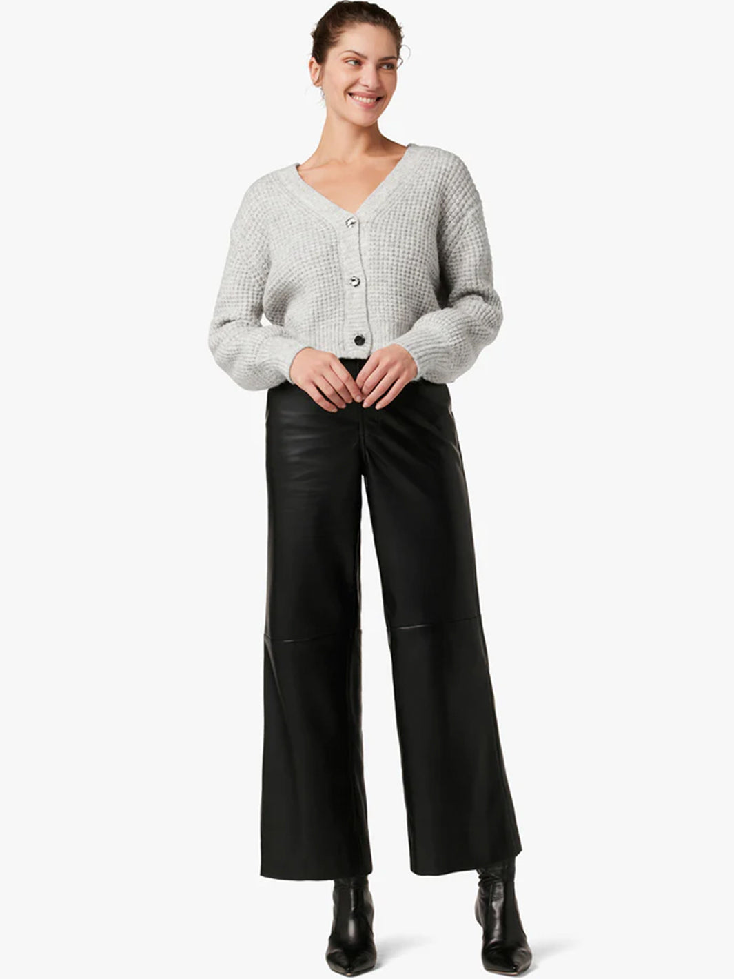 The Mia Vegan Leather Pant in Black