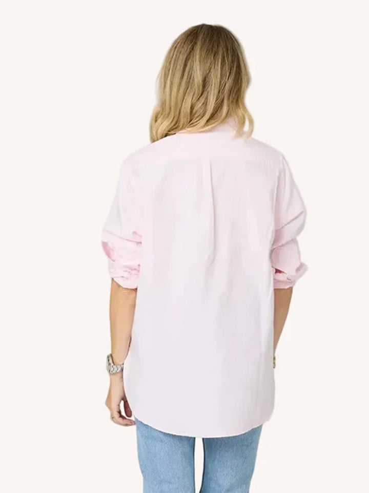 Mia Lightweight Oxford Button-Up in Pink Oxford