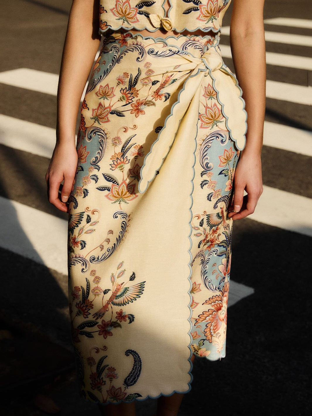Boho Beauty Midi Skirt in Butter Yellow