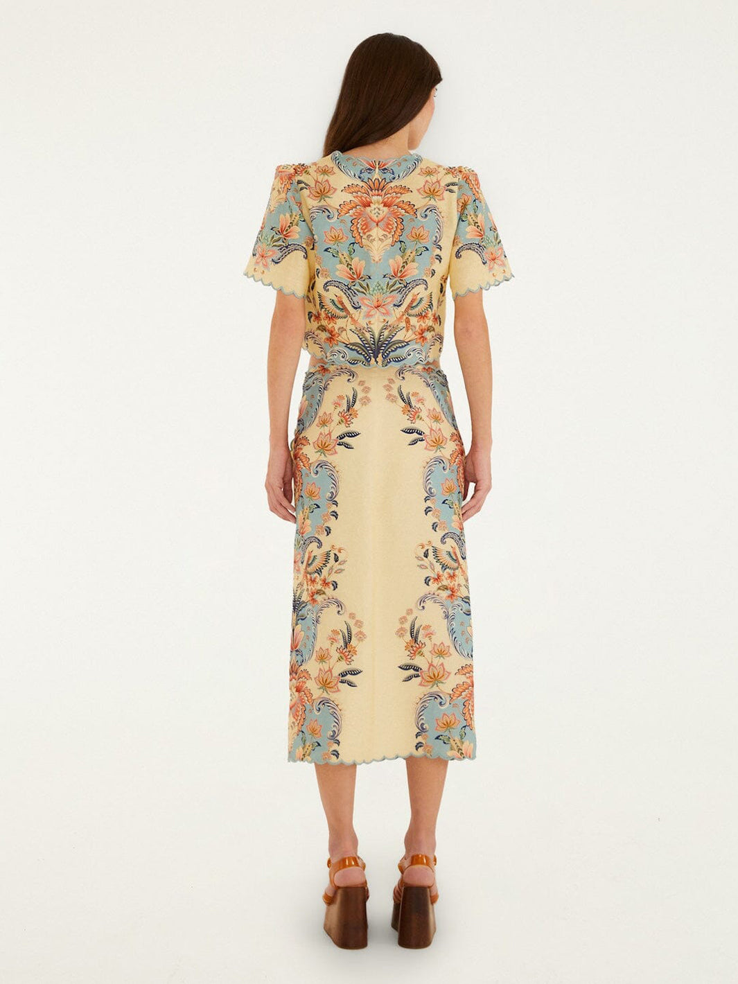 Boho Beauty Midi Skirt in Butter Yellow