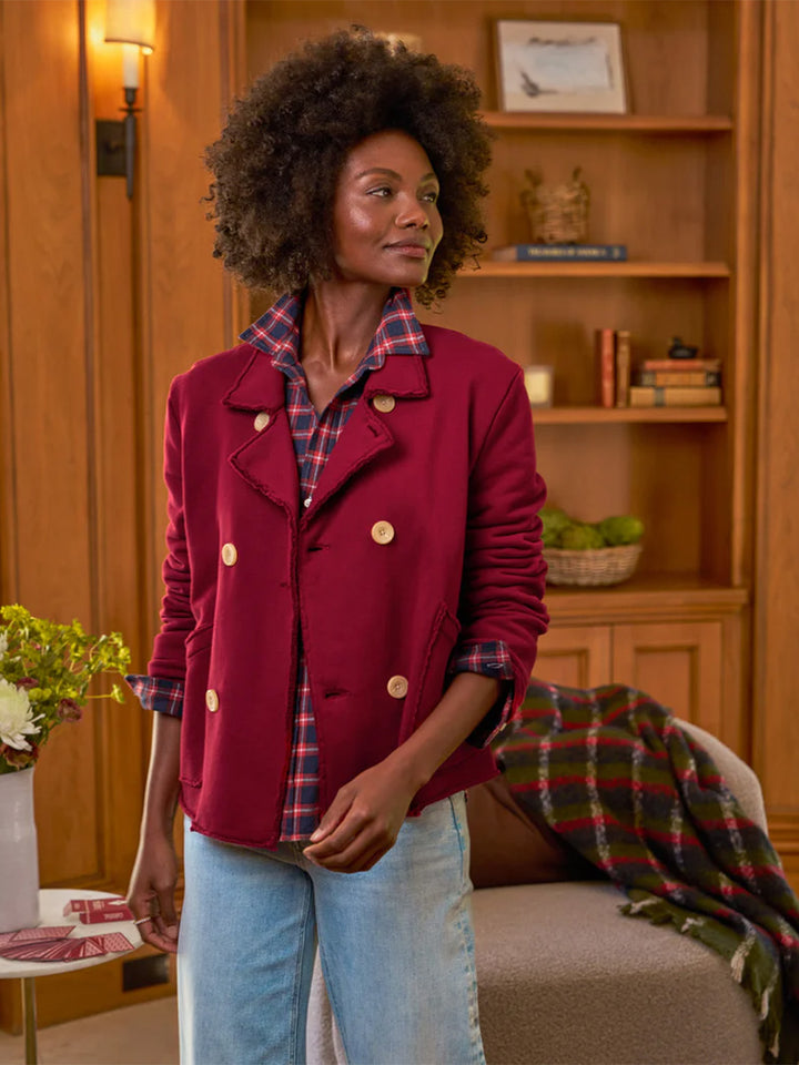 Mini Blefast Cropped Sweatshirt Peacoat in Garnet