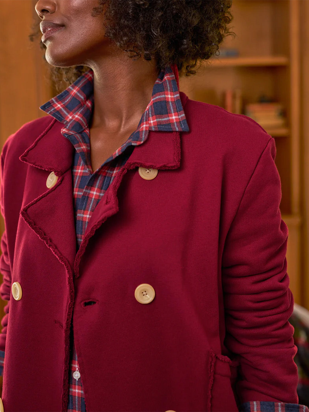 Mini Blefast Cropped Sweatshirt Peacoat in Garnet