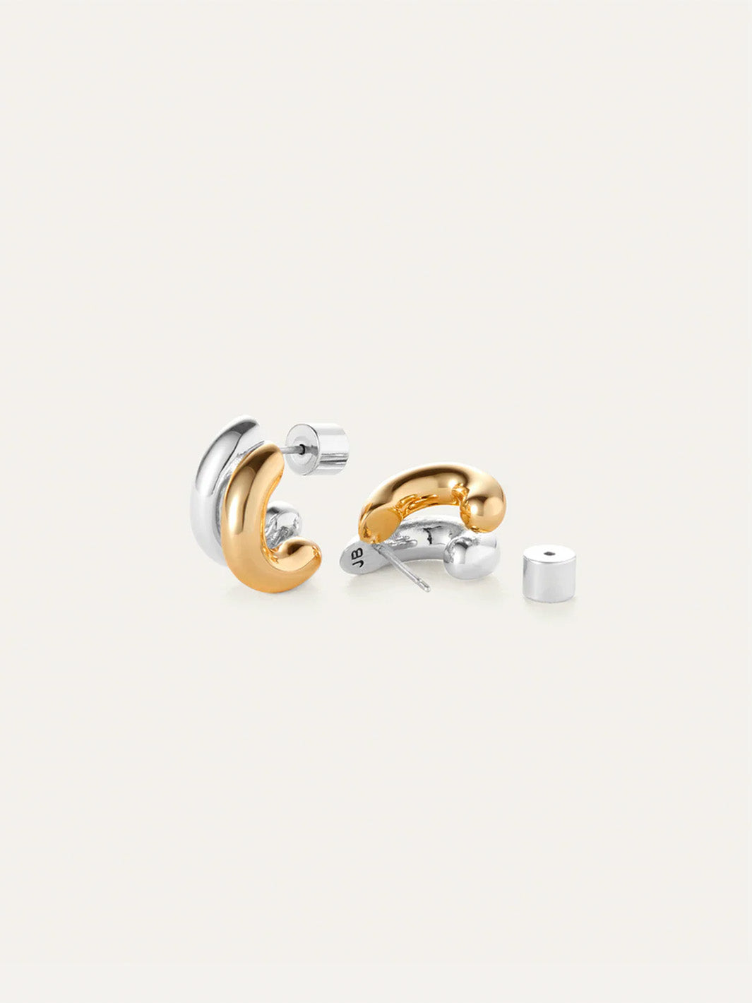 Mini Florence Double Hoop Earrings in Two Tone