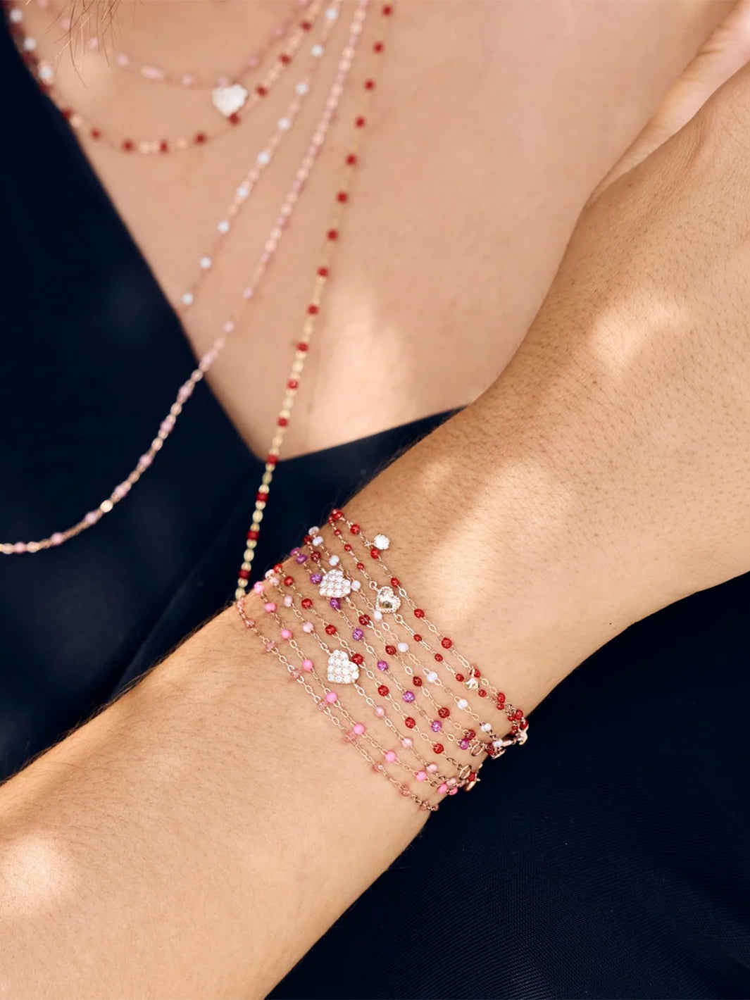 Lucky Heart Mini Gigi Poppy bracelet in Yellow Gold, 6.7"