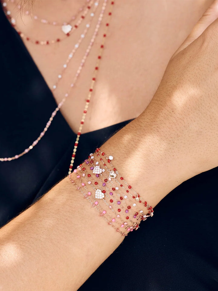 Lucky Heart Mini Gigi Poppy bracelet in Yellow Gold, 6.7"