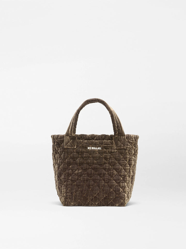 Mini Metro Tote Deluxe in Pecan Brown Velvet