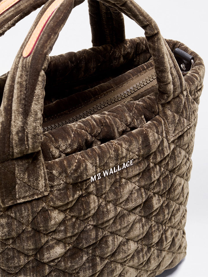 Mini Metro Tote Deluxe in Pecan Brown Velvet