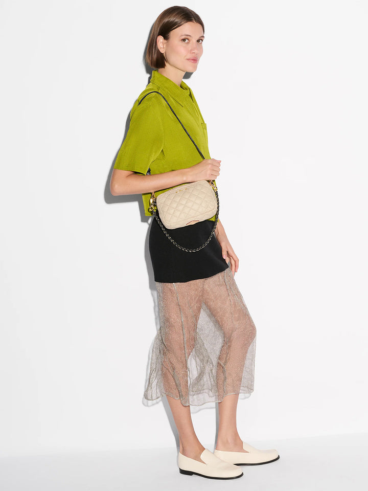 Mini Crosby Crossbody in Buff/Black