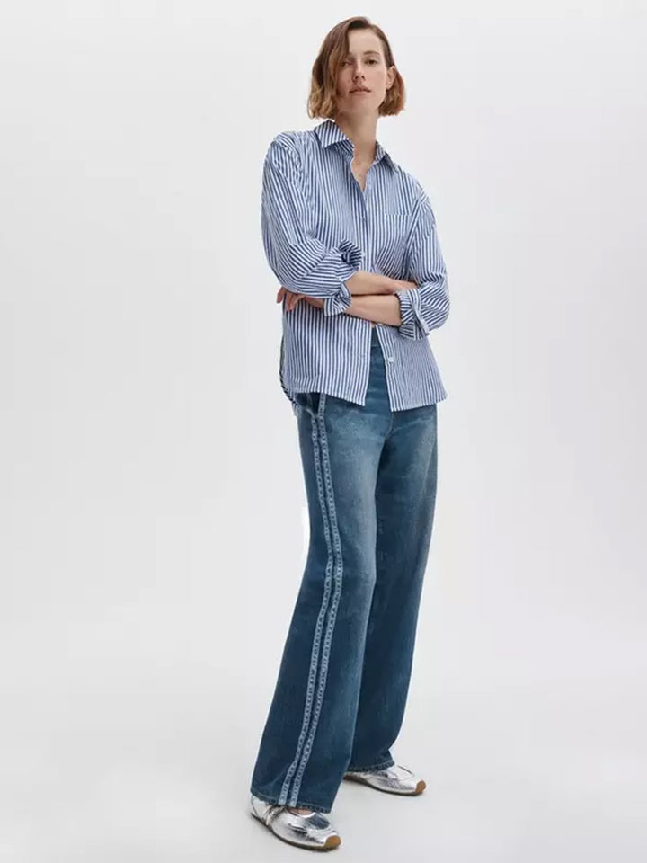 Miramar Terry Track Pant in Carnation Stripe