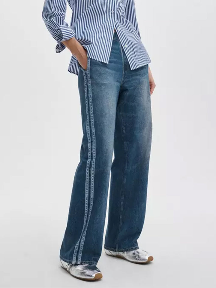 Miramar Terry Track Pant in Carnation Stripe