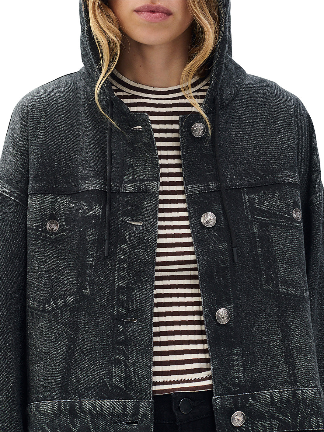 Miramar Terry Hooded Jacket in Faded Black