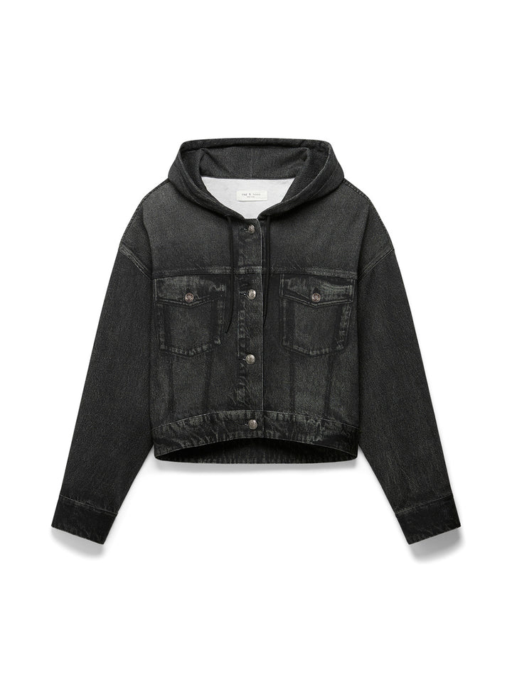 Miramar Terry Hooded Jacket in Faded Black