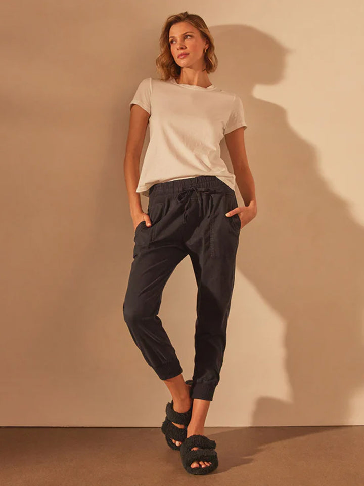 Mixed Media Pant in French Navy