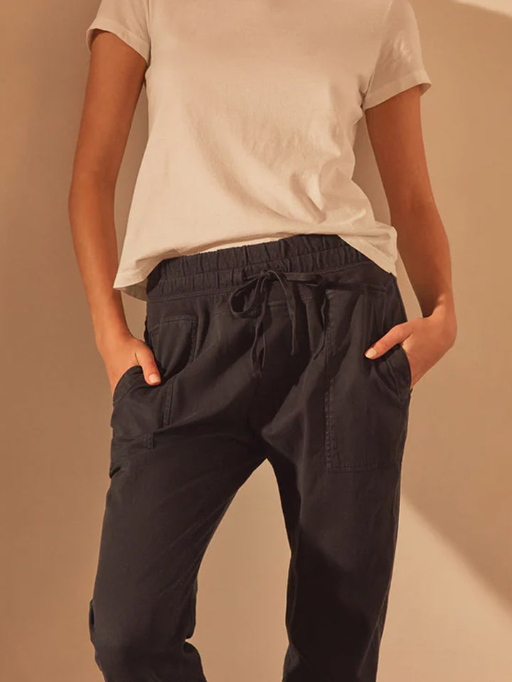 Mixed Media Pant in French Navy