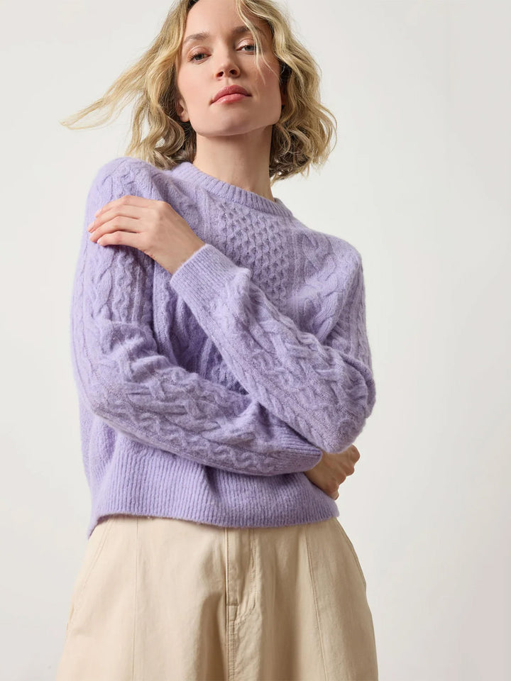 Mixed Stitch Pullover in Lavender
