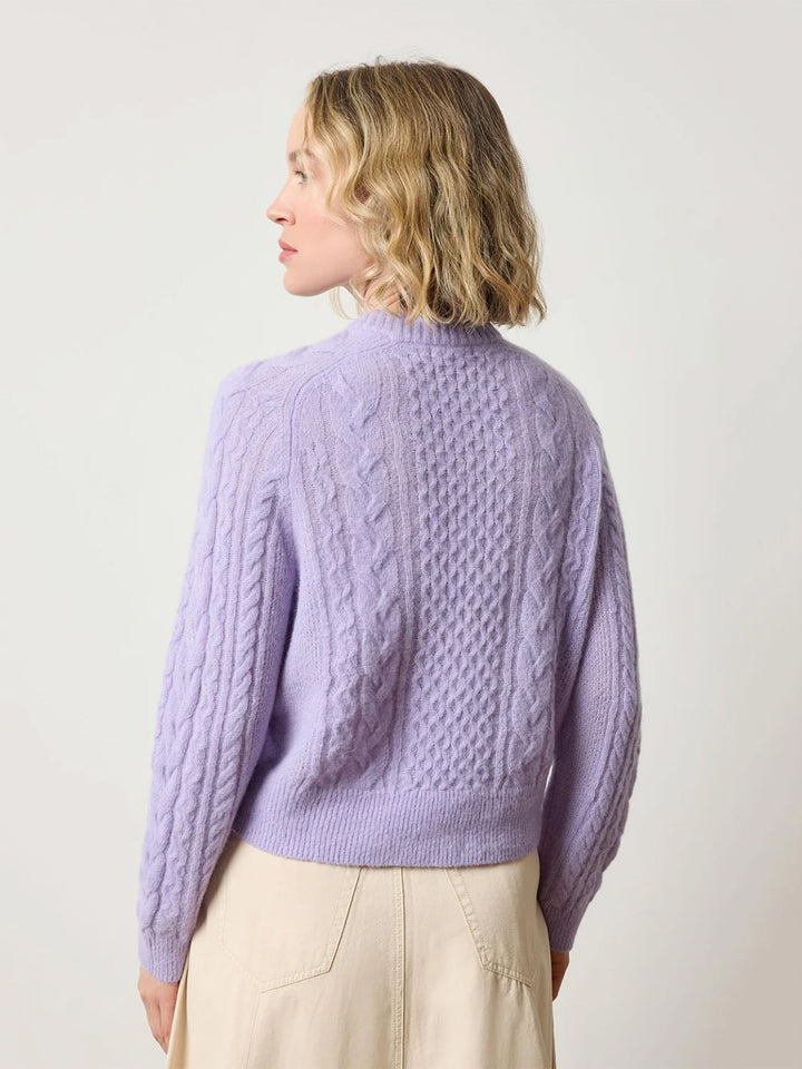 Mixed Stitch Pullover in Lavender