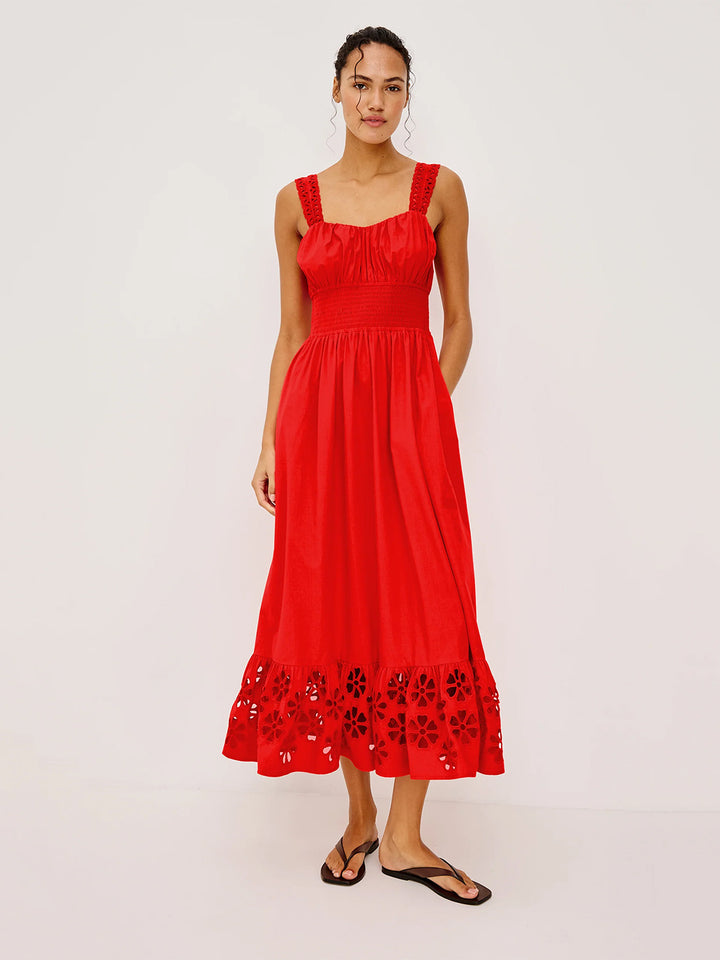 Moira Dress in Scarlet
