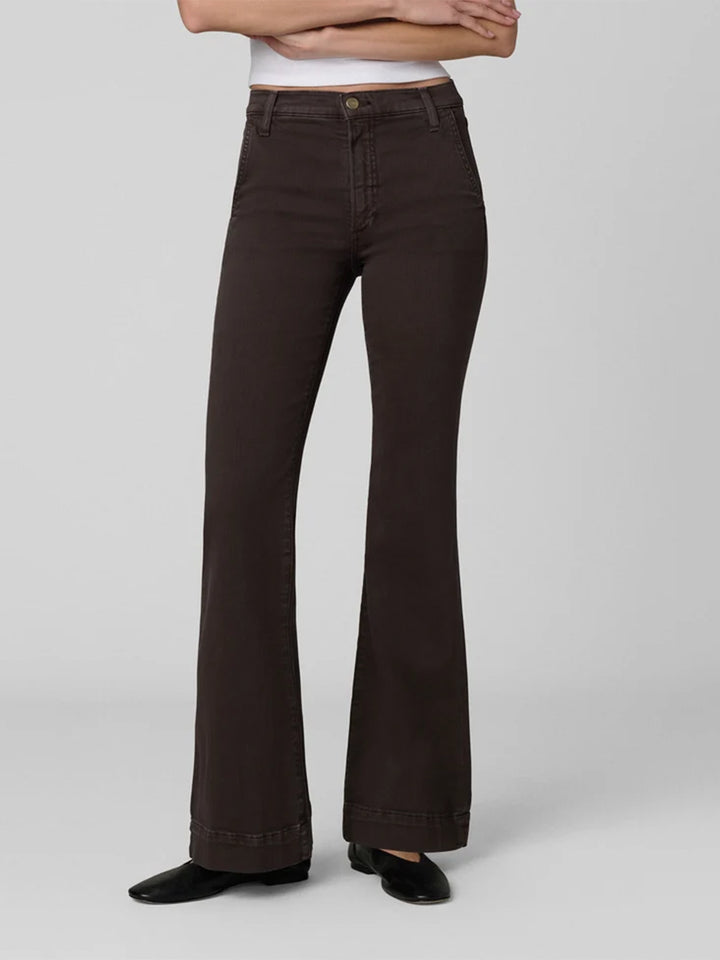 The Molly High Rise Flare in Dark Coffee Bean