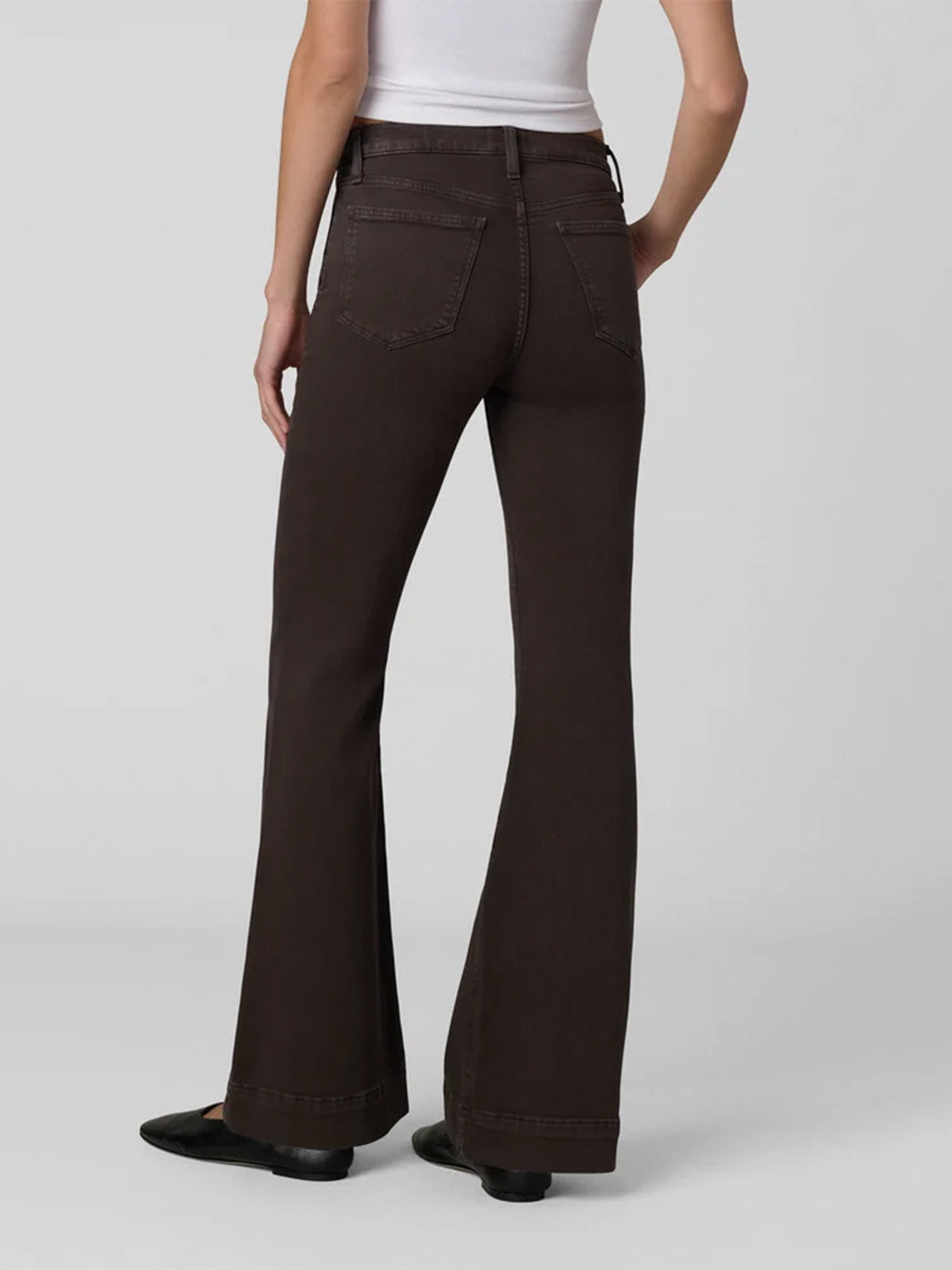 The Molly High Rise Flare in Dark Coffee Bean