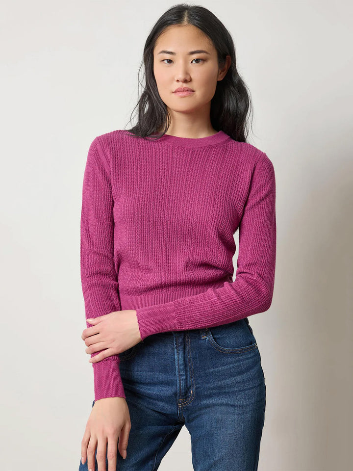 Multi Stitch Pullover Sweater in Dahlia