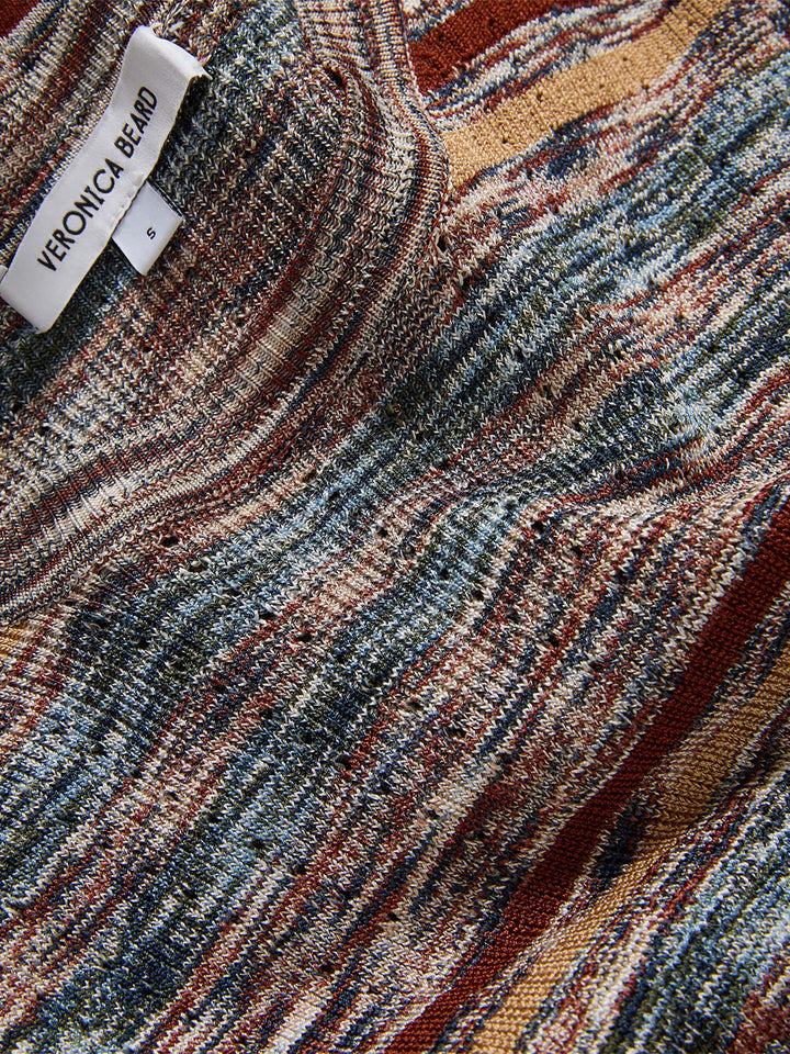 Nami Knit Midi Dress in Rust Multi
