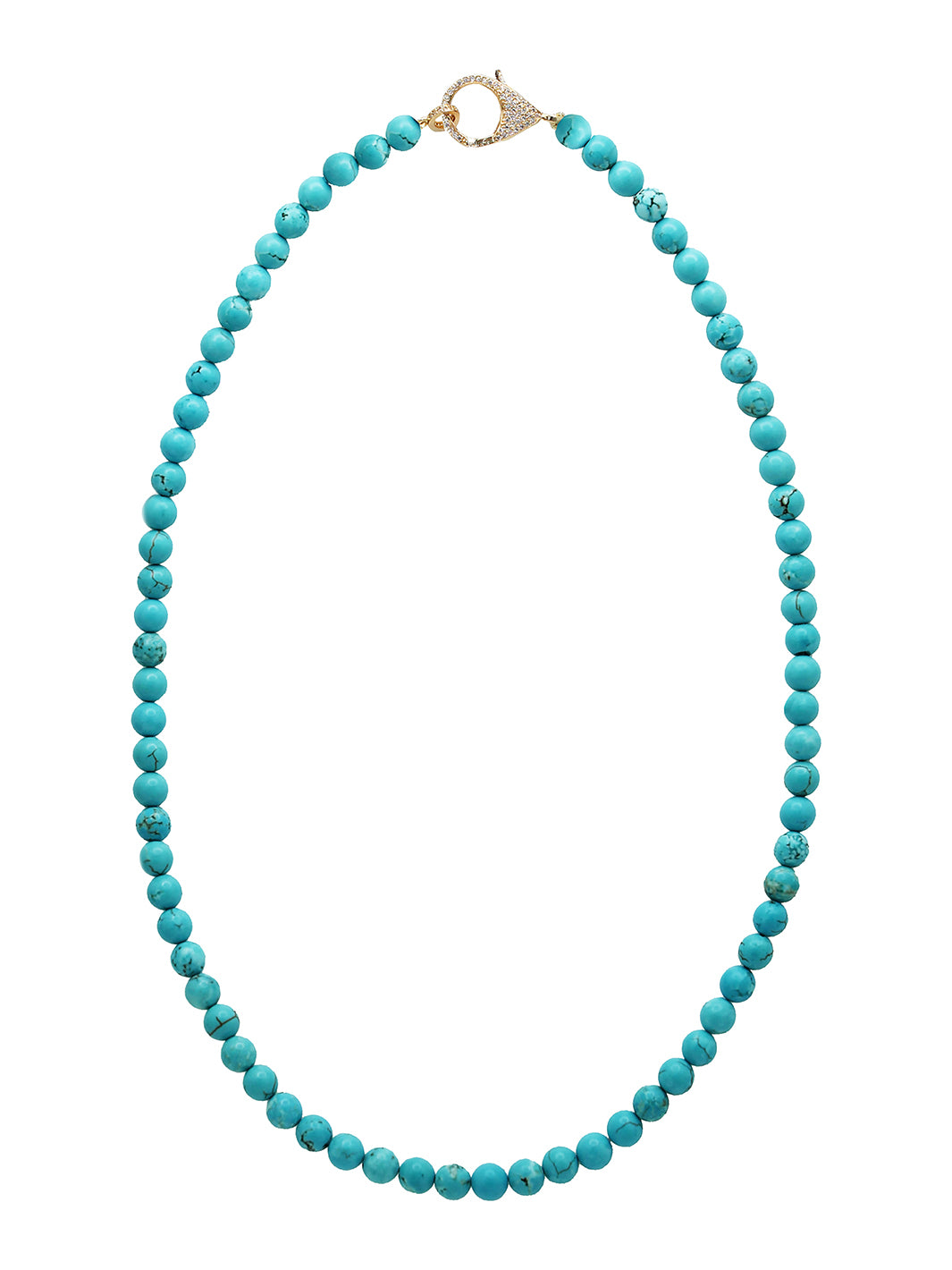 Turquois Necklace with Pave CZ Clasp