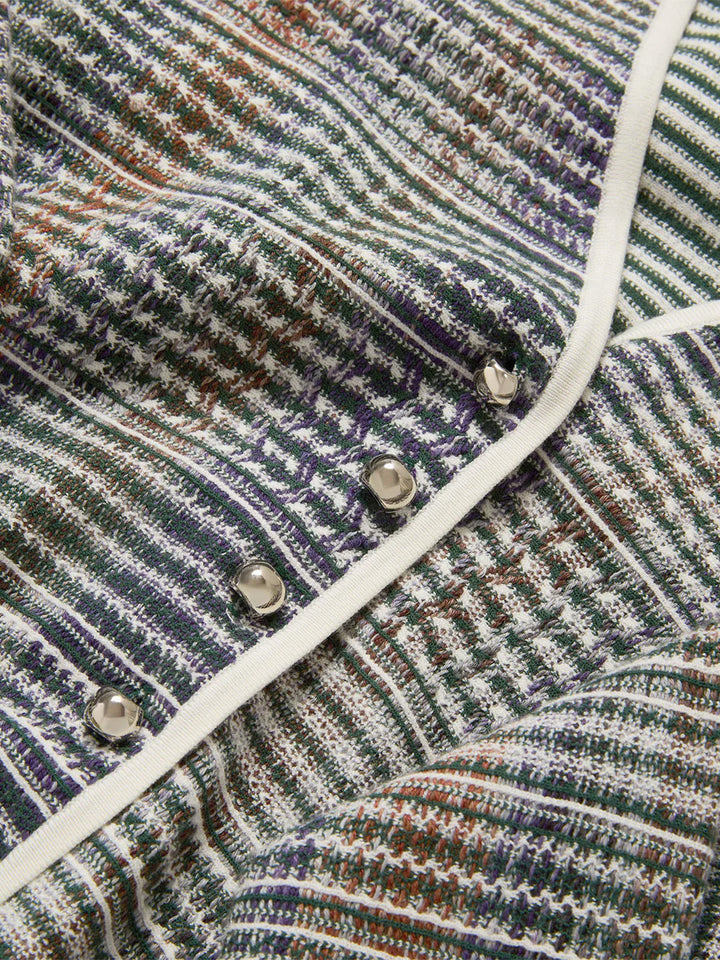 Nadialine Knit Jacket in Dark Hunter Green Multi